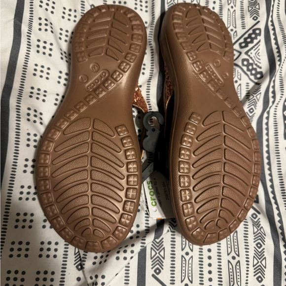 Brownish gold glittery crocs sandals - Picture 2 of 2